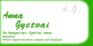 anna gyetvai business card